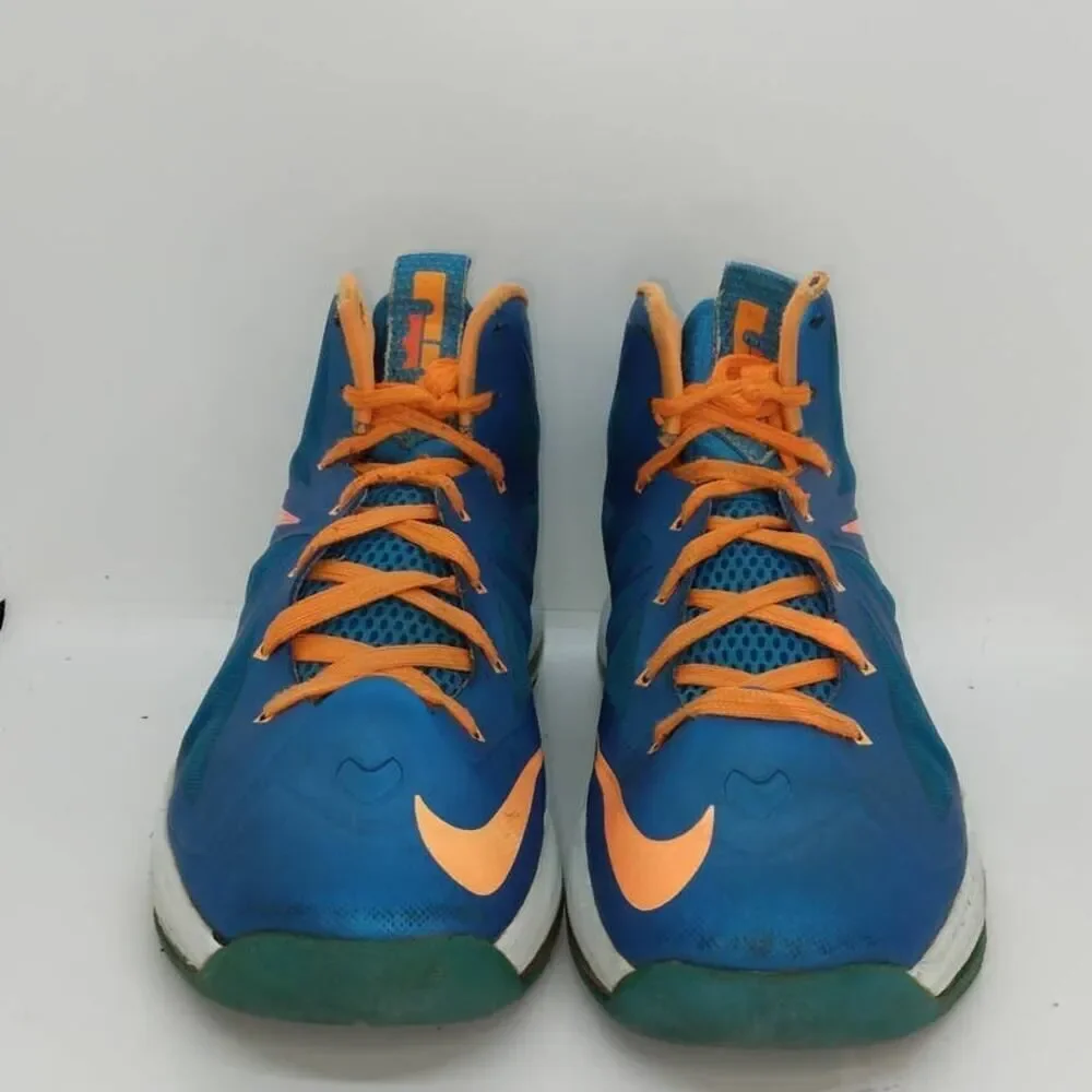 Nike Lebron X GS Boys Blue & Orange Sneakers - Size 5.5Y AWESOME!